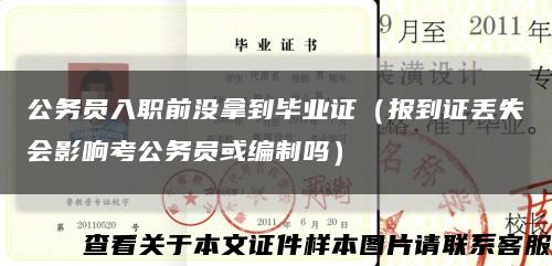 公务员入职前没拿到毕业证（报到证丢失会影响考公务员或编制吗）缩略图