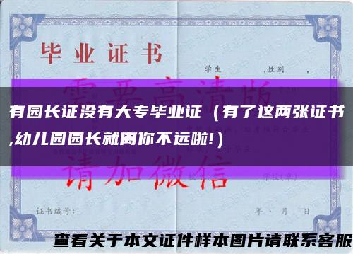 有园长证没有大专毕业证（有了这两张证书,幼儿园园长就离你不远啦!）缩略图