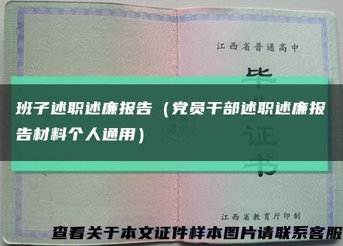 班子述职述廉报告（党员干部述职述廉报告材料个人通用）缩略图