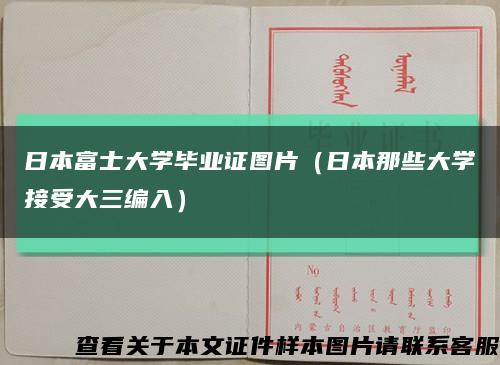 日本富士大学毕业证图片（日本那些大学接受大三编入）缩略图