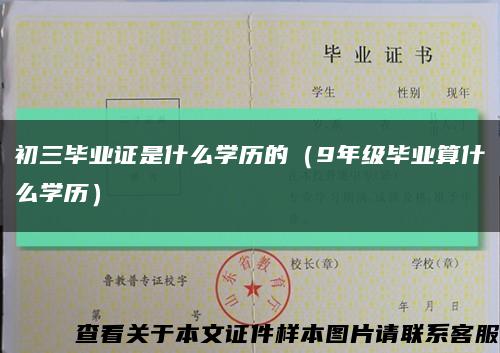 初三毕业证是什么学历的（9年级毕业算什么学历）缩略图