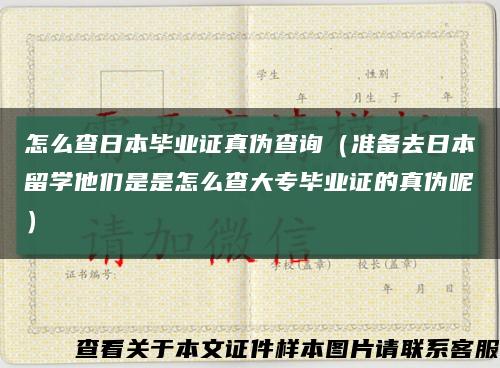 怎么查日本毕业证真伪查询（准备去日本留学他们是是怎么查大专毕业证的真伪呢）缩略图