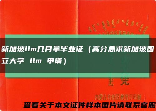 新加坡llm几月拿毕业证（高分急求新加坡国立大学 llm 申请）缩略图