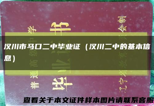 汉川市马口二中毕业证（汉川二中的基本信息）缩略图