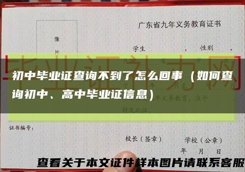 初中毕业证查询不到了怎么回事（如何查询初中、高中毕业证信息）缩略图