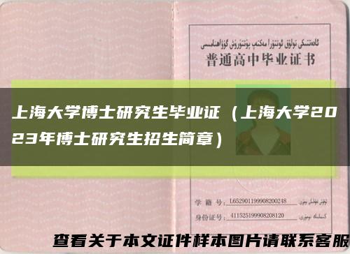 上海大学博士研究生毕业证（上海大学2023年博士研究生招生简章）缩略图