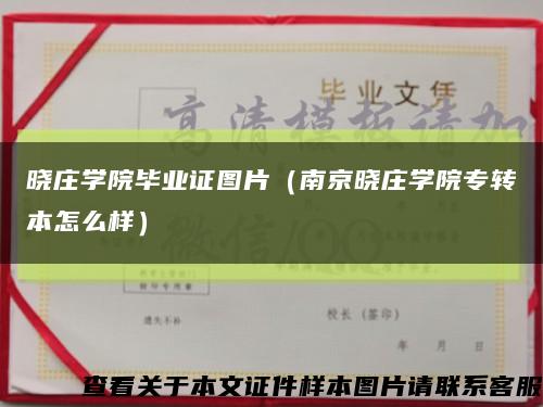 晓庄学院毕业证图片（南京晓庄学院专转本怎么样）缩略图