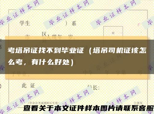 考塔吊证找不到毕业证（塔吊司机证该怎么考，有什么好处）缩略图