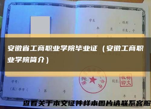 安徽省工商职业学院毕业证（安徽工商职业学院简介）缩略图