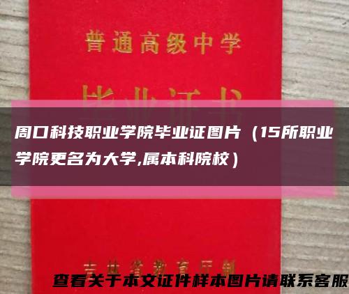 周口科技职业学院毕业证图片（15所职业学院更名为大学,属本科院校）缩略图