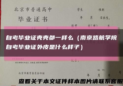 自考毕业证壳壳都一样么（南京路航学院自考毕业证外皮是什么样子）缩略图