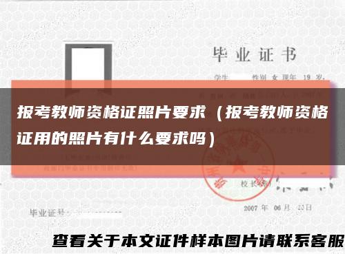 报考教师资格证照片要求（报考教师资格证用的照片有什么要求吗）缩略图