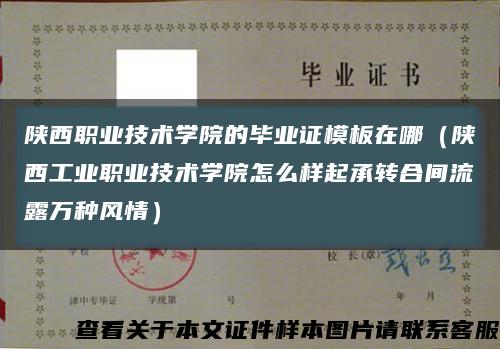 陕西职业技术学院的毕业证模板在哪（陕西工业职业技术学院怎么样起承转合间流露万种风情）缩略图