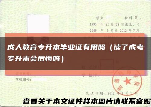 成人教育专升本毕业证有用吗（读了成考专升本会后悔吗）缩略图