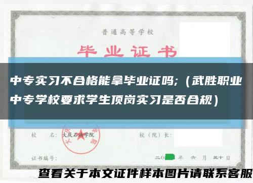 中专实习不合格能拿毕业证吗;（武胜职业中专学校要求学生顶岗实习是否合规）缩略图