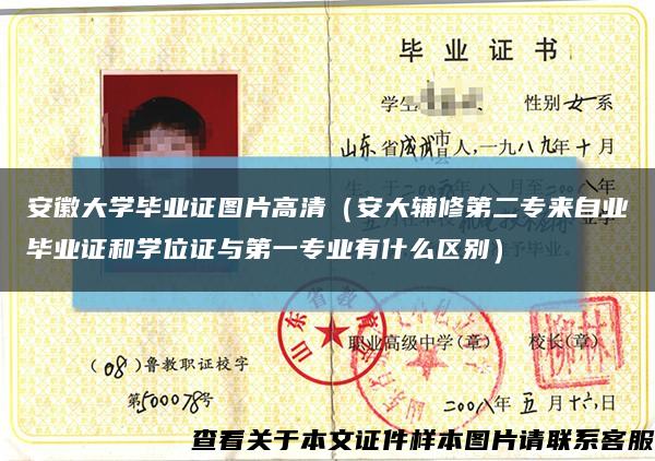 安徽大学毕业证图片高清（安大辅修第二专来自业毕业证和学位证与第一专业有什么区别）缩略图