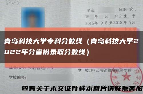 青岛科技大学专科分数线（青岛科技大学2022年分省份录取分数线）缩略图