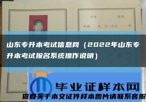 山东专升本考试信息网（2022年山东专升本考试报名系统操作说明）缩略图