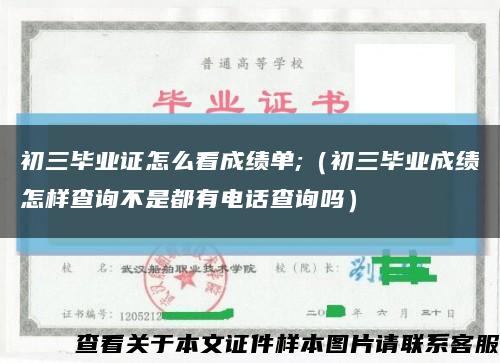 初三毕业证怎么看成绩单;（初三毕业成绩怎样查询不是都有电话查询吗）缩略图