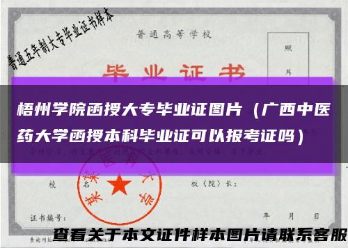 梧州学院函授大专毕业证图片（广西中医药大学函授本科毕业证可以报考证吗）缩略图