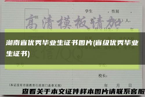 湖南省优秀毕业生证书图片(省级优秀毕业生证书)缩略图