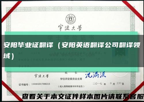 安阳毕业证翻译（安阳英语翻译公司翻译领域）缩略图