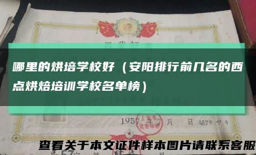 哪里的烘培学校好（安阳排行前几名的西点烘焙培训学校名单榜）缩略图