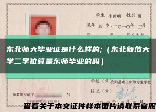 东北师大毕业证是什么样的;（东北师范大学二学位算是东师毕业的吗）缩略图