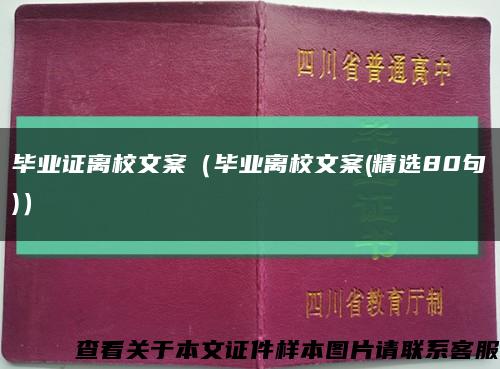 毕业证离校文案（毕业离校文案(精选80句)）缩略图