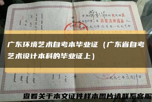 广东环境艺术自考本毕业证（广东省自考艺术设计本科的毕业证上）缩略图