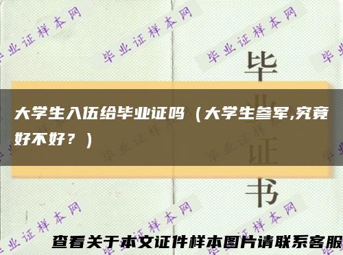 大学生入伍给毕业证吗（大学生参军,究竟好不好？）缩略图