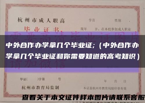 中外合作办学拿几个毕业证;（中外合作办学拿几个毕业证和你需要知道的高考知识）缩略图