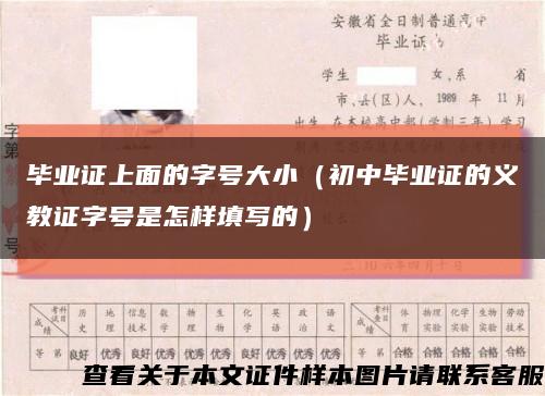 毕业证上面的字号大小（初中毕业证的义教证字号是怎样填写的）缩略图