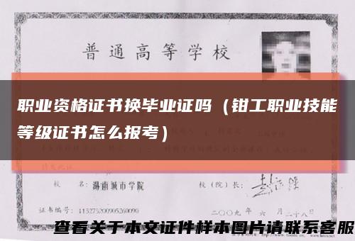 职业资格证书换毕业证吗（钳工职业技能等级证书怎么报考）缩略图