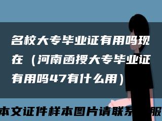 名校大专毕业证有用吗现在（河南函授大专毕业证有用吗47有什么用）缩略图