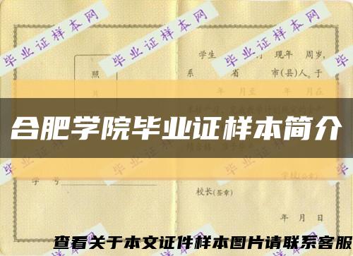 合肥学院毕业证样本简介缩略图