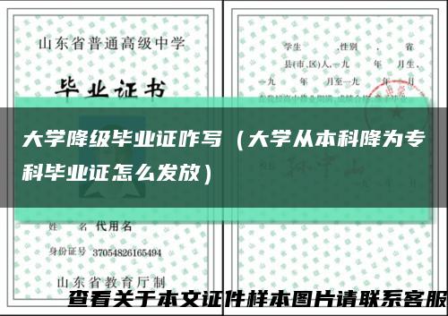 大学降级毕业证咋写（大学从本科降为专科毕业证怎么发放）缩略图