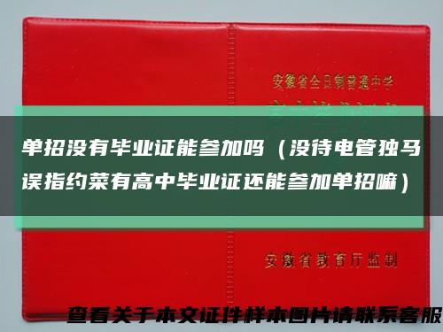 单招没有毕业证能参加吗（没待电管独马误指约菜有高中毕业证还能参加单招嘛）缩略图