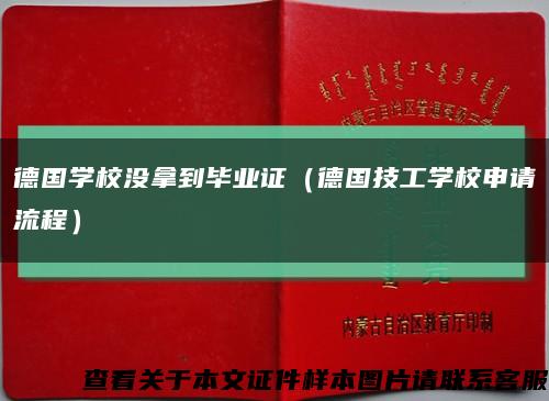 德国学校没拿到毕业证（德国技工学校申请流程）缩略图