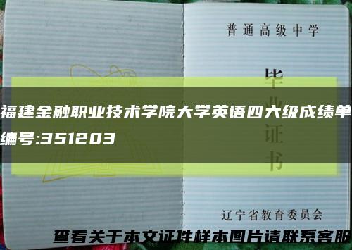 福建金融职业技术学院大学英语四六级成绩单编号:351203缩略图