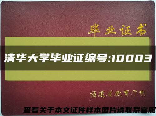 清华大学毕业证编号:10003缩略图