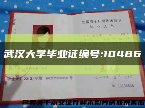 武汉大学毕业证编号:10486缩略图