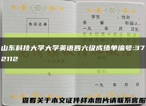 山东科技大学大学英语四六级成绩单编号:372112缩略图