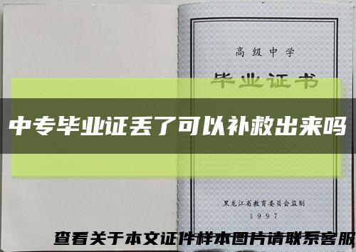 中专毕业证丢了可以补救出来吗缩略图