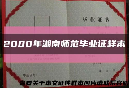 2000年湖南师范毕业证样本缩略图