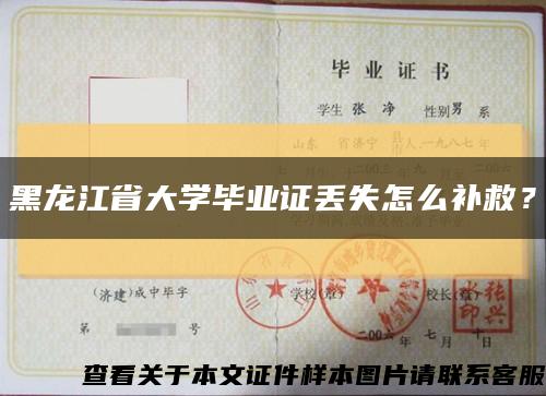 黑龙江省大学毕业证丢失怎么补救？缩略图