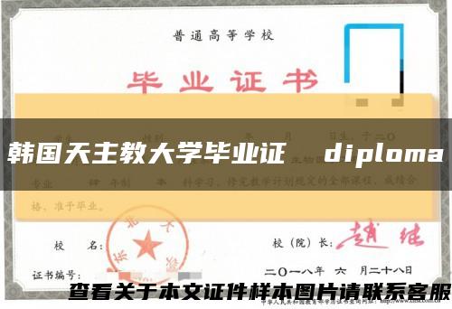 韩国天主教大学毕业证  diploma缩略图