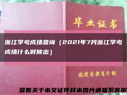 浙江学考成绩查询（2021年7月浙江学考成绩什么时候出）缩略图