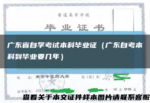 广东省自学考试本科毕业证（广东自考本科到毕业要几年）缩略图