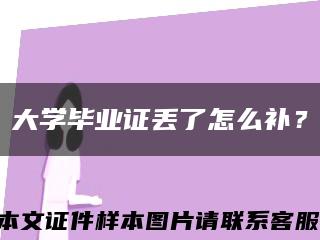 大学毕业证丢了怎么补？缩略图